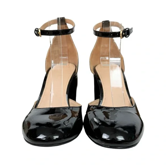 Boden Black Patent Ankle Strap Pumps Court Shoes Pumps Chunky Heels NWOB - Picture 3 of 11